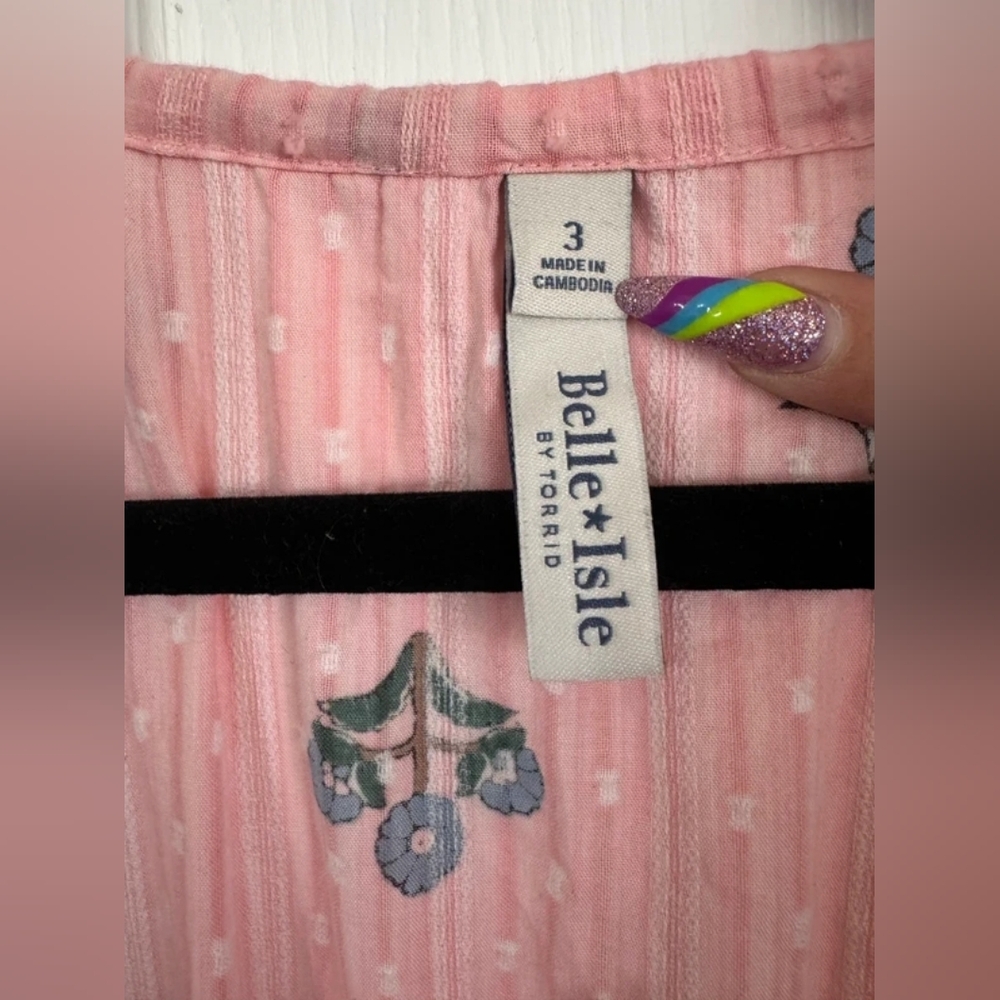 Pink Floral Mini Dress with Smocked Waist - Picture 4 of 5
